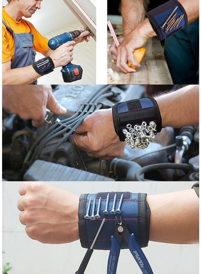 3 rows of 6 magnetic pieces magnetic wristband hardware multi-function magnetic tool wrist - Image 1