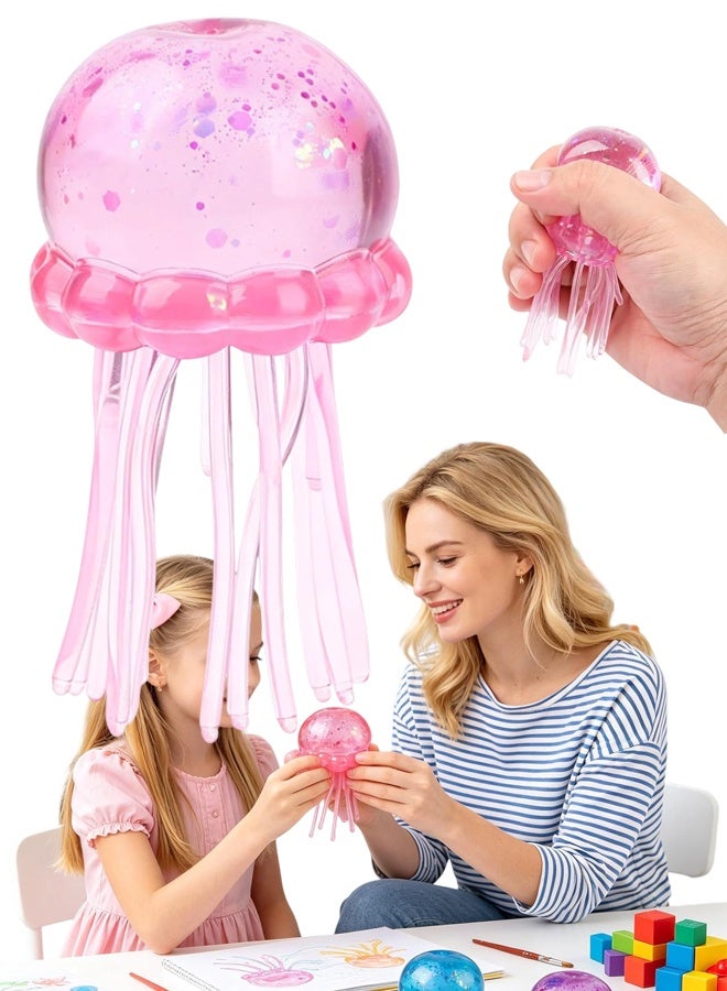 Jellyfish Squishy Stress Relief Squeeze Toy Pink - Image 1