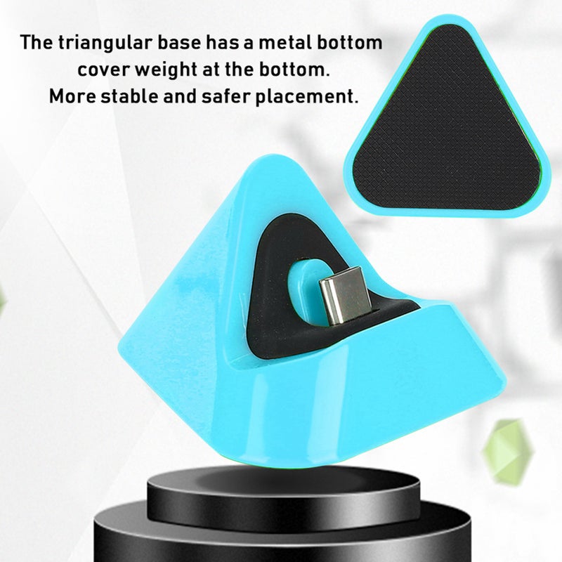 Portable Triangular Type C Charging Base Metal Bottom Charger for Switch / Lite Host(Blue Green ) - Image 4