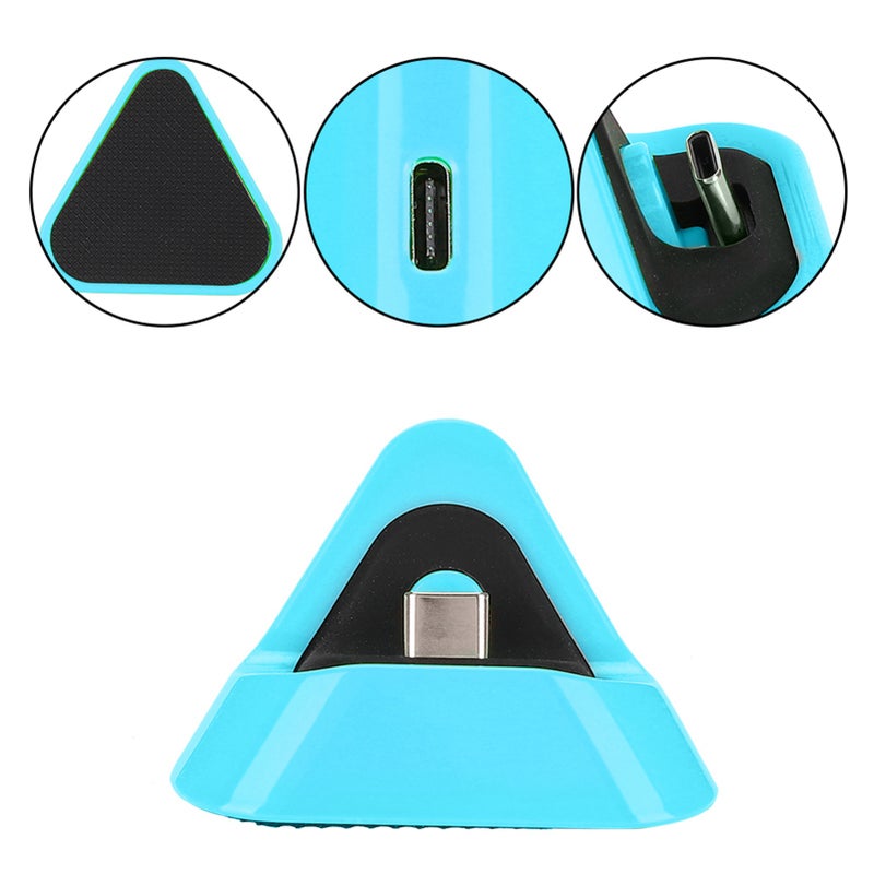 Portable Triangular Type C Charging Base Metal Bottom Charger for Switch / Lite Host(Blue Green ) - Image 5