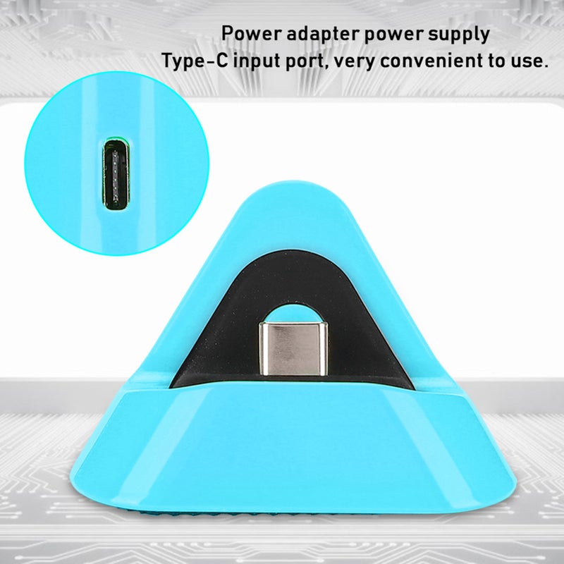 Portable Triangular Type C Charging Base Metal Bottom Charger for Switch / Lite Host(Blue Green ) - Image 3