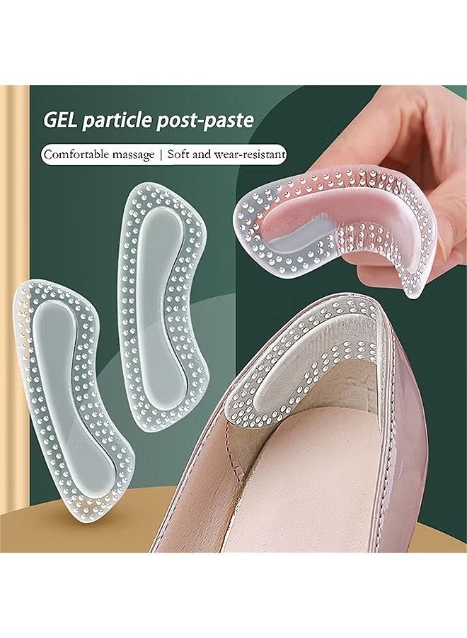 4 Pairs Heel Grips Pads for Loose Shoes, Gel Filler Heel Grips, Clear Silicone Heel Protector Insoles for High Heels Stop Heel Slip and Blister - Image 4