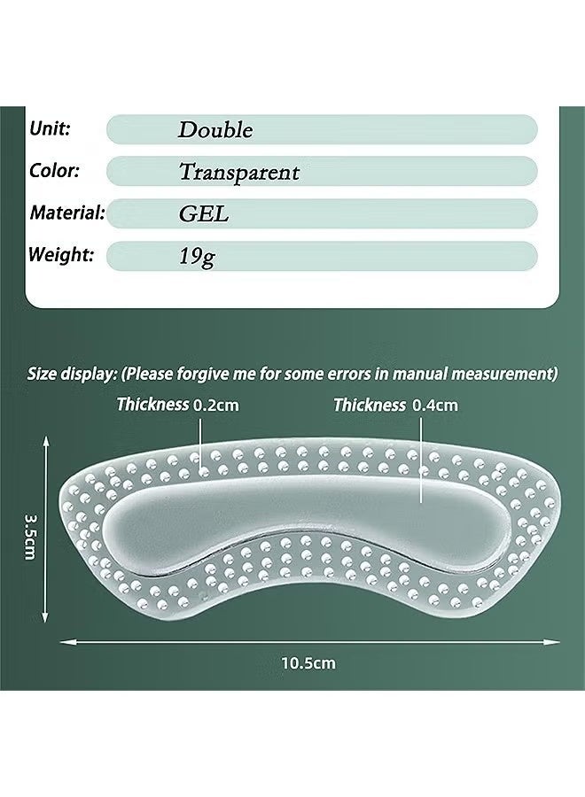 4 Pairs Heel Grips Pads for Loose Shoes, Gel Filler Heel Grips, Clear Silicone Heel Protector Insoles for High Heels Stop Heel Slip and Blister - Image 2
