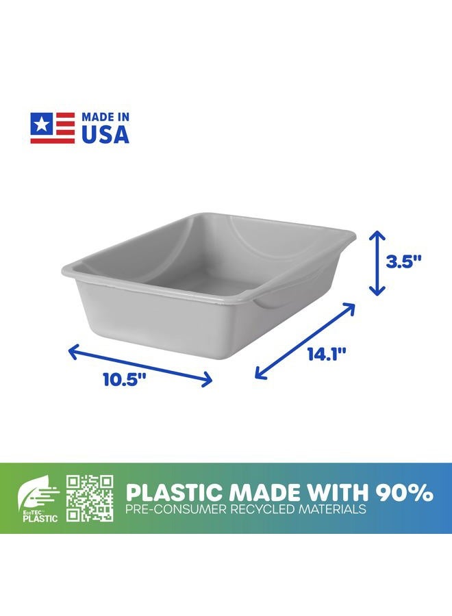 Petmate Open Cat Litter Box,Mouse Grey, Small (14"x10.5"x3.5") - Image 3