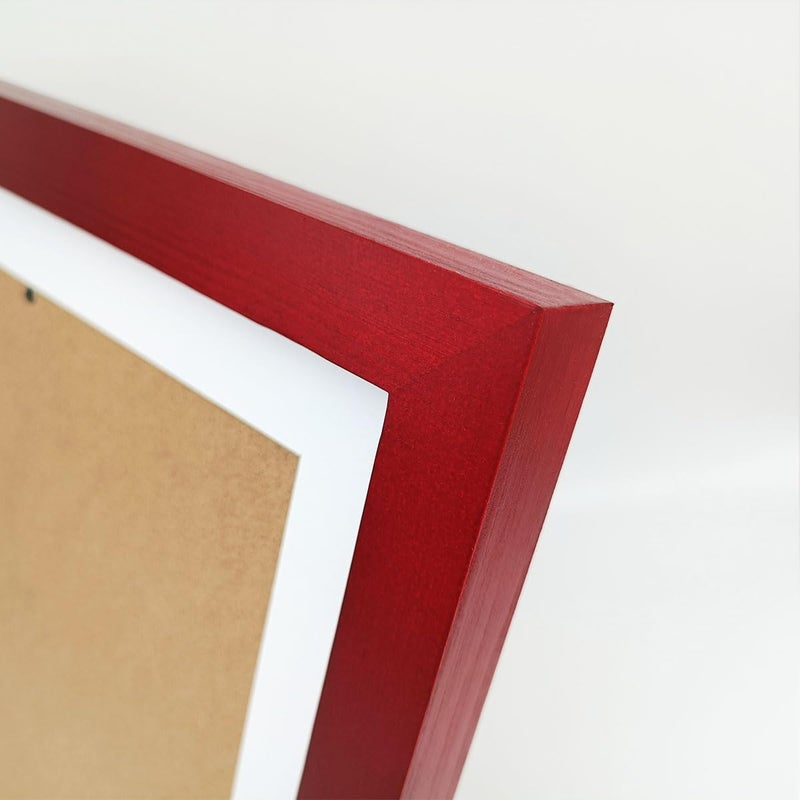 KELE MODEL 10x10 Picture Frames Red with Mat 8x8 Opening Solid Wood Frame  Plastic Panel (Film Needs to be Removed) Table or Wall.Front Window Opening 9.6x9.6 inch. - Image 4