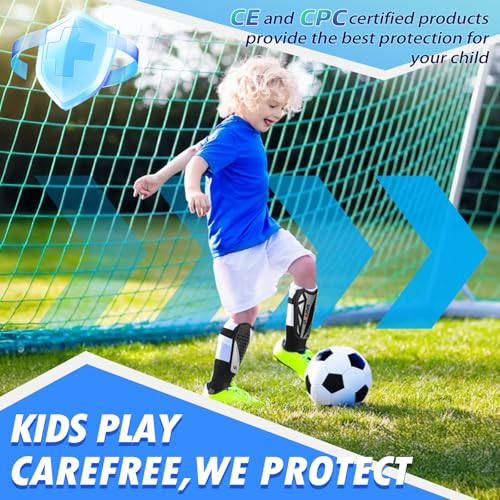 Sportout Soccer Shin Guards - Shin Guards Soccer Kids Youth Adult Protective Shin Pads with Sleeves and Insert Pocket for Boys Girls for Age 4-6, 6-8, 8-10,10-12,12-14,14-Adult (Silver Black, M) - Image 5
