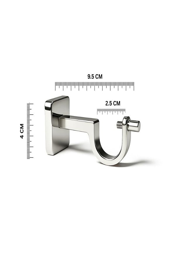 Colornest Silver Curtain Rod Brackets for 1-Inch Curtain Pole | Premium Metal Curtain Holders, 35 Kg Load Capacity| Wall Mount Support Hardware - 2 pcs - Image 2