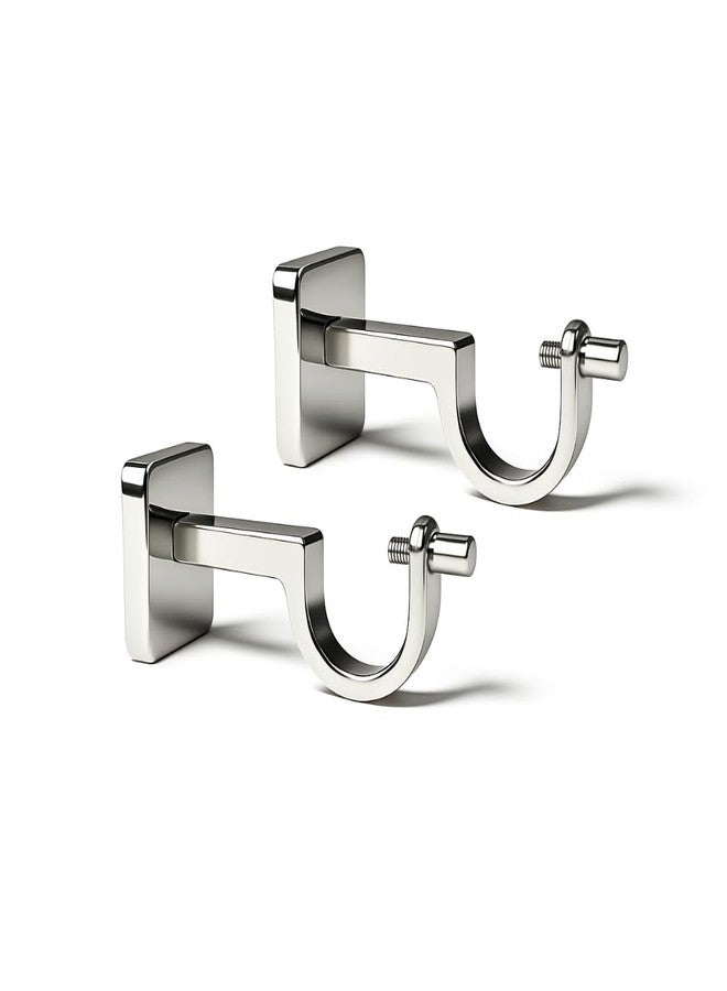 Colornest Silver Curtain Rod Brackets for 1-Inch Curtain Pole | Premium Metal Curtain Holders, 35 Kg Load Capacity| Wall Mount Support Hardware - 2 pcs - Image 1