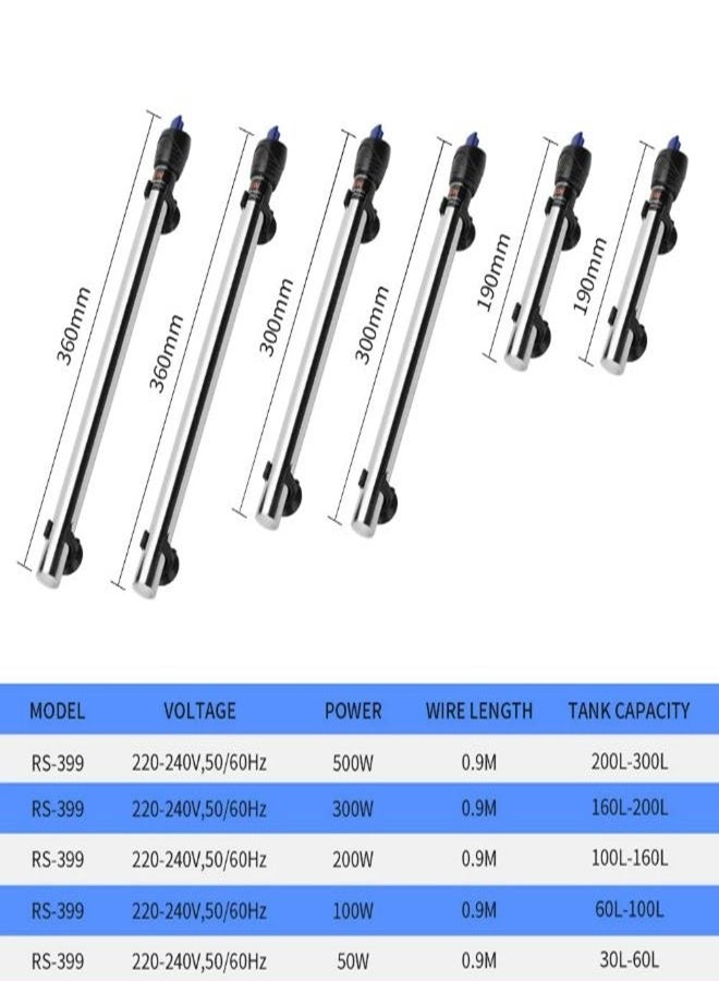 عصا تسخين حوض السمك من B&K بقوة 50 واط من سلسلة RS-399 المصنوعة من الفولاذ المقاوم للصدأ - Image 5