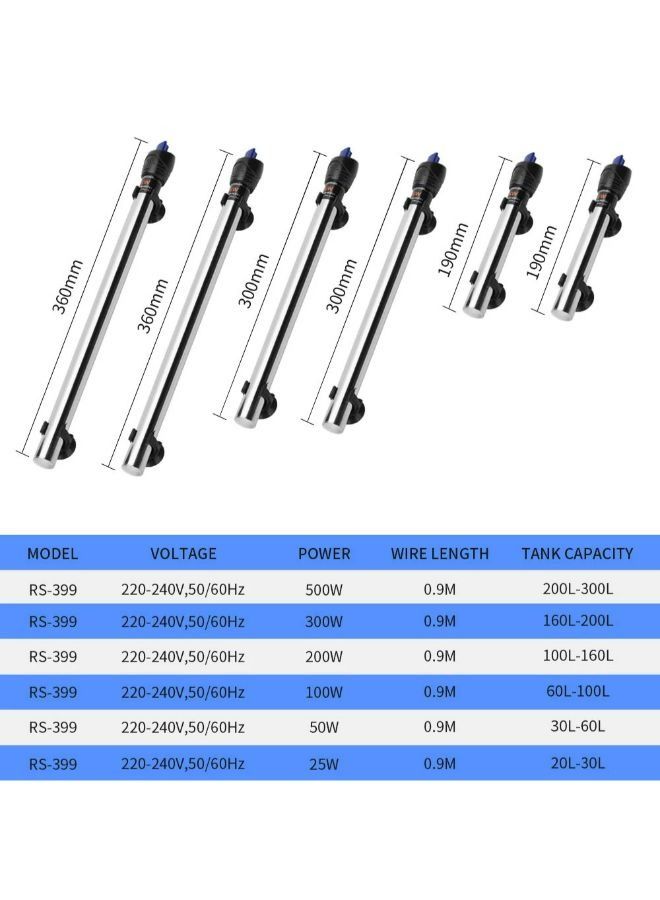 Generic B&K 50W RS-399 Series Stainless Steel Aquarium Heating Rod  - Image 3
