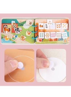 KASTWAVE Quiet Book for Young Children, 2 Pieces of Baby Early Education Scene Layout Sticker Puzzle Toy Dinosaur Animal Interactive Cognitive Book Suitable for Children to Develop Learning Skills  - Image 4