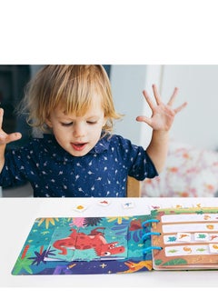 KASTWAVE Quiet Book for Young Children, 2 Pieces of Baby Early Education Scene Layout Sticker Puzzle Toy Dinosaur Animal Interactive Cognitive Book Suitable for Children to Develop Learning Skills  - Image 5