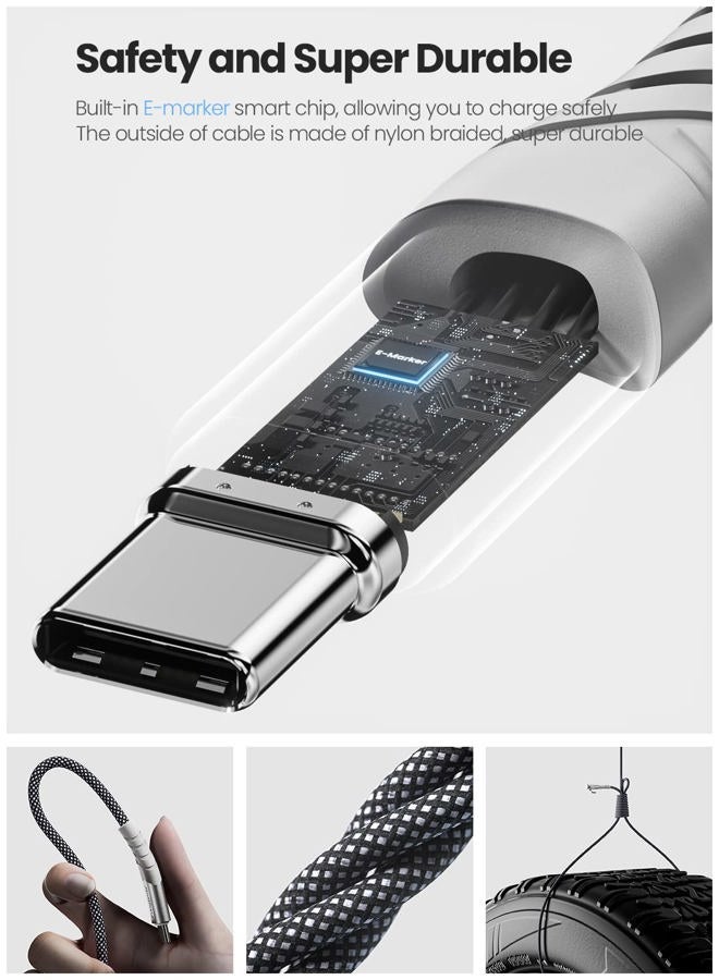 Fasgear 3ft USB 2.0 Type C to Type C PD Cable - 100W Fast Charging, 5A, Black, Compatible with Laptop, Tablet, Smartphone, Gaming Device - Image 3