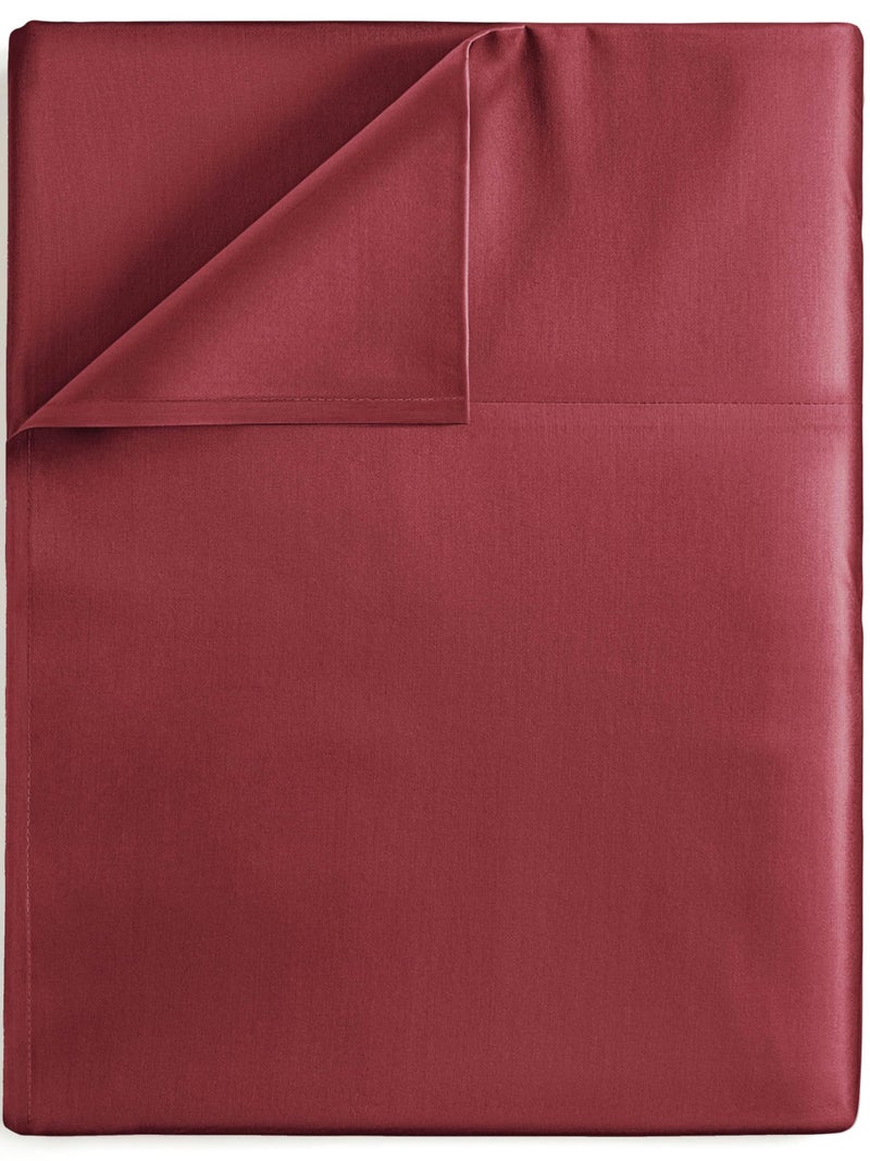 CGK Unlimited Queen Size Flat Sheet  Hotel Quality Top Flat Bed Sheet Only  UltraSoft Breathable  Cooling  Fade  Wrinkle Free  EasyCare Stain  Shrink Resistant Bedding  EasyFit  OekoTex  Burgundy 