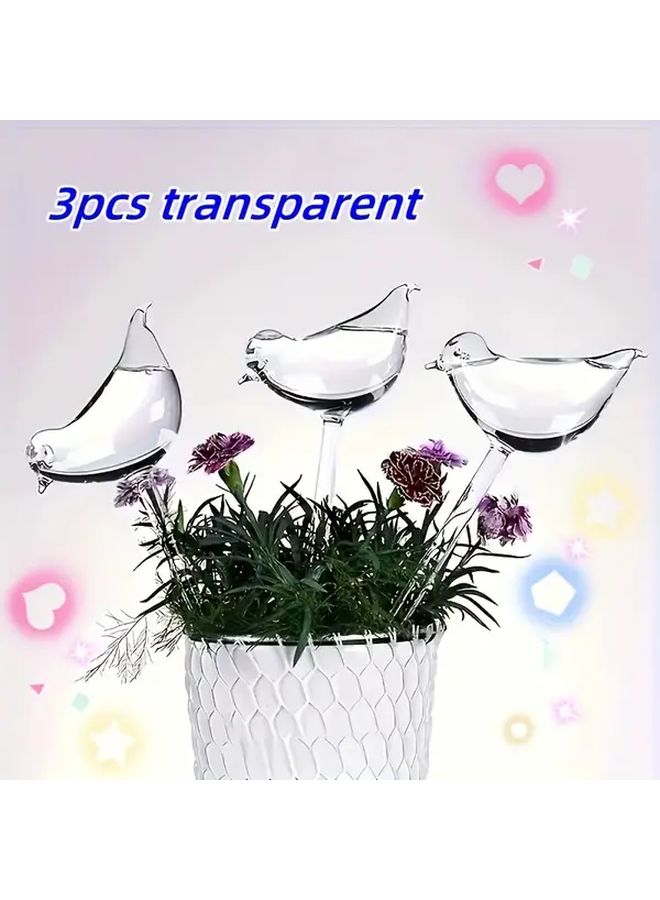 6pcs Transparent Bird Shaped Automatic Watering Drippers For Potted Plants - Image 1