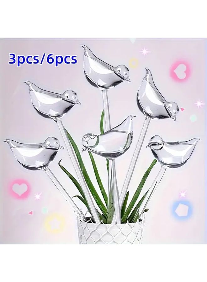 6pcs Transparent Bird Shaped Automatic Watering Drippers For Potted Plants - Image 2