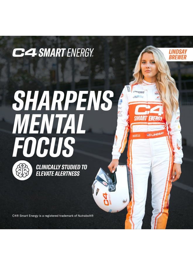 CELLUCOR - C4 Smart Energy Drink - Sugar Free Performance Fuel & Nootropic Brain Booster, Coffee Substitute or Alternative | Strawberry Guava 12 Oz - 12 Pack - Image 1
