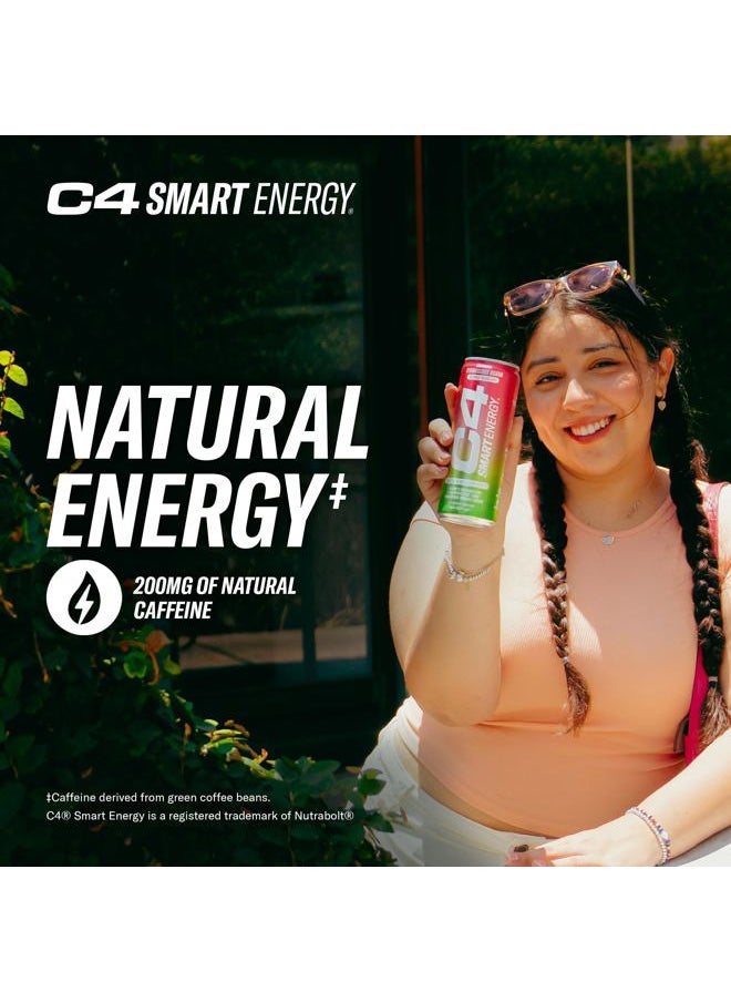 CELLUCOR - C4 Smart Energy Drink - Sugar Free Performance Fuel & Nootropic Brain Booster, Coffee Substitute or Alternative | Strawberry Guava 12 Oz - 12 Pack - Image 1