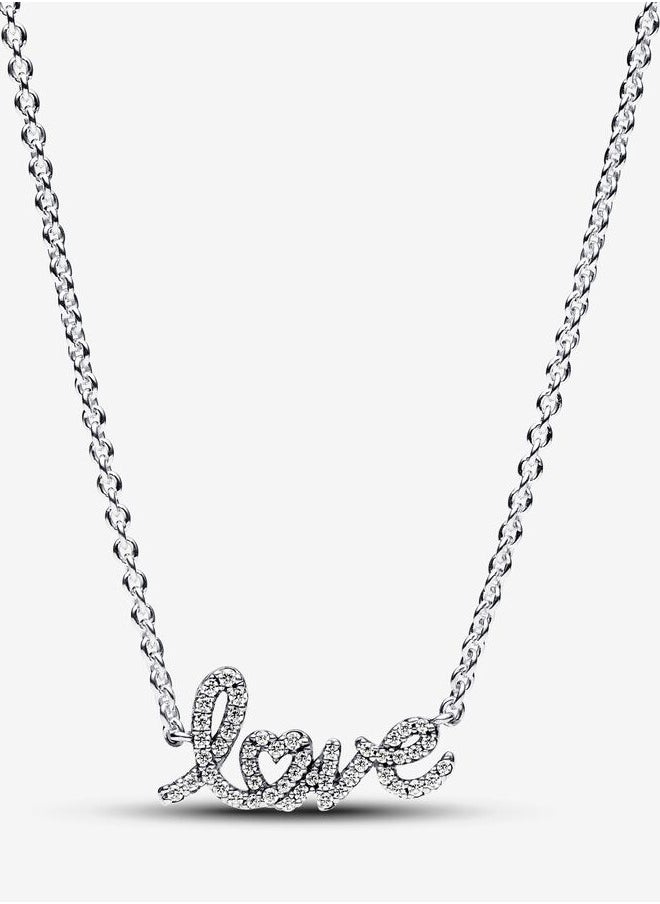 PANDORA - Shining handwritten "Love" short necklace - Image 1
