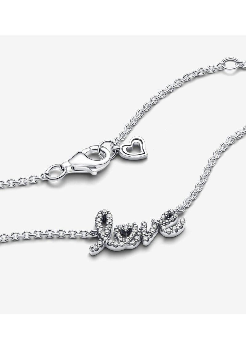 PANDORA - Shining handwritten "Love" short necklace - Image 1