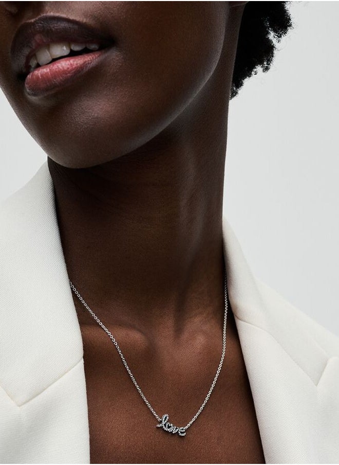PANDORA - Shining handwritten "Love" short necklace - Image 1