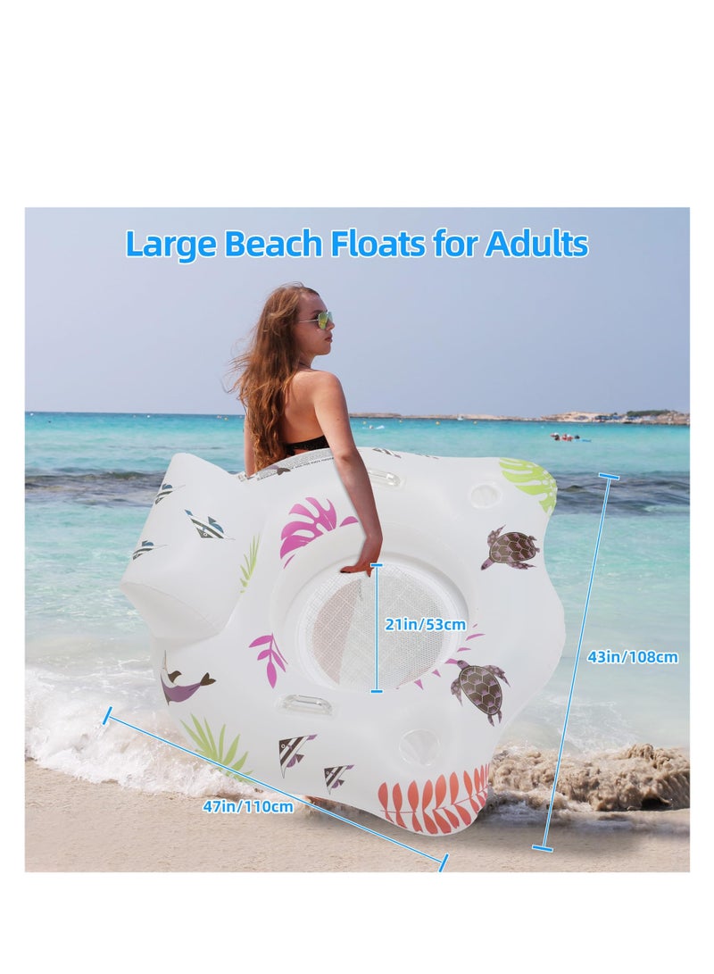 SYOSI Solar Inflatable Pool Floats with Colorful Lights, Light Up Pool Floaties for Adults, Large Pool Float Chairs with 2 Cup Holders & 2 Handles, Swimming Pool Tubes Floaties for Party, Pool Raft - Image 4