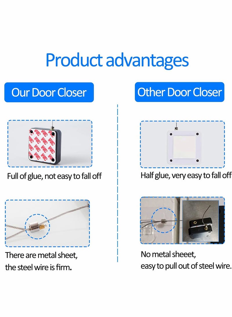 KASTWAVE Door Closer Automatic Sensor Door Closer Punch Free Spring Residential Sliding Screen Door Closer Commercial Multifunctional Door Closer for Bedroom Storm Home  - Image 3