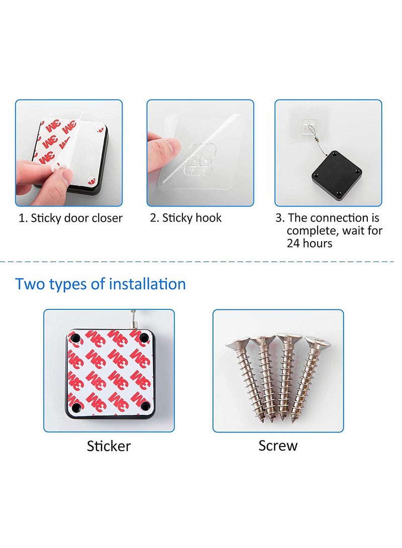 KASTWAVE Door Closer Automatic Sensor Door Closer Punch Free Spring Residential Sliding Screen Door Closer Commercial Multifunctional Door Closer for Bedroom Storm Home  - Image 4