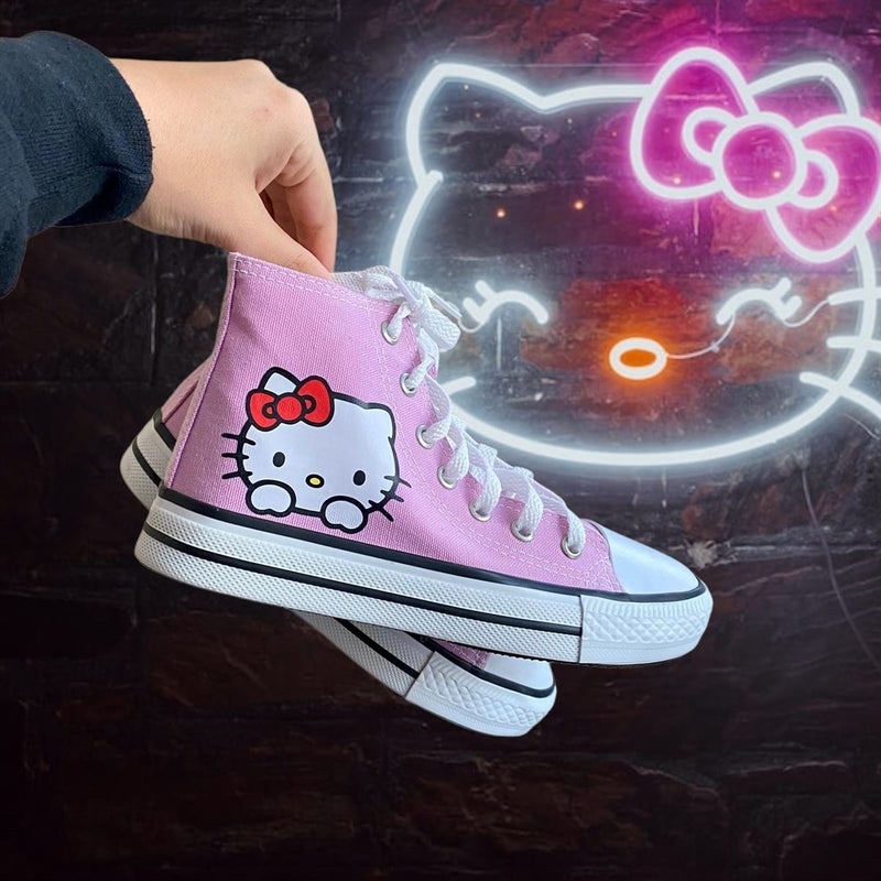 TouzModa Touz Moda Hello Kitty Printed Pink Canvas Shoes 