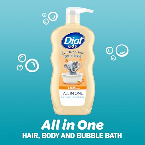 Dial Kids 3-in-1 Body + Hair + Bubble Bath, Peach, 24 fl oz (Pack of 4) - Image 2