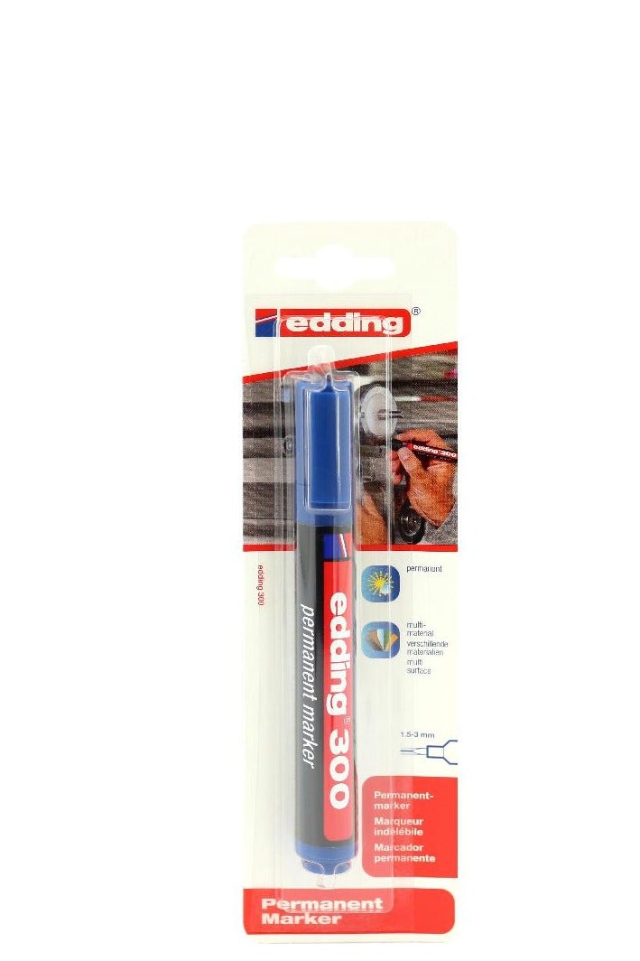 Edding 300 Permanent Marker 1.5 - 3 mm Round Tip Blue