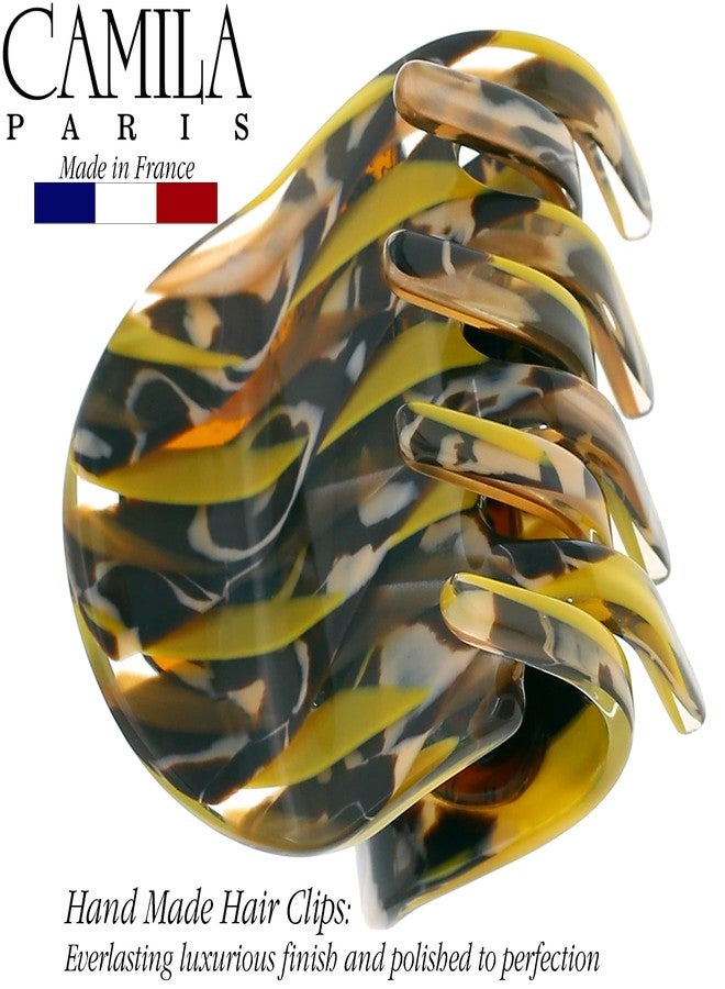 Camila Paris CP3270 French Hair Clip for Women, Small Handmade Mustard, Girls Hair Claw Clips Jaw Fashion Durable and Styling Hair Accessories for Women, Strong Hold No Slip Grip, Made in France - Image 2