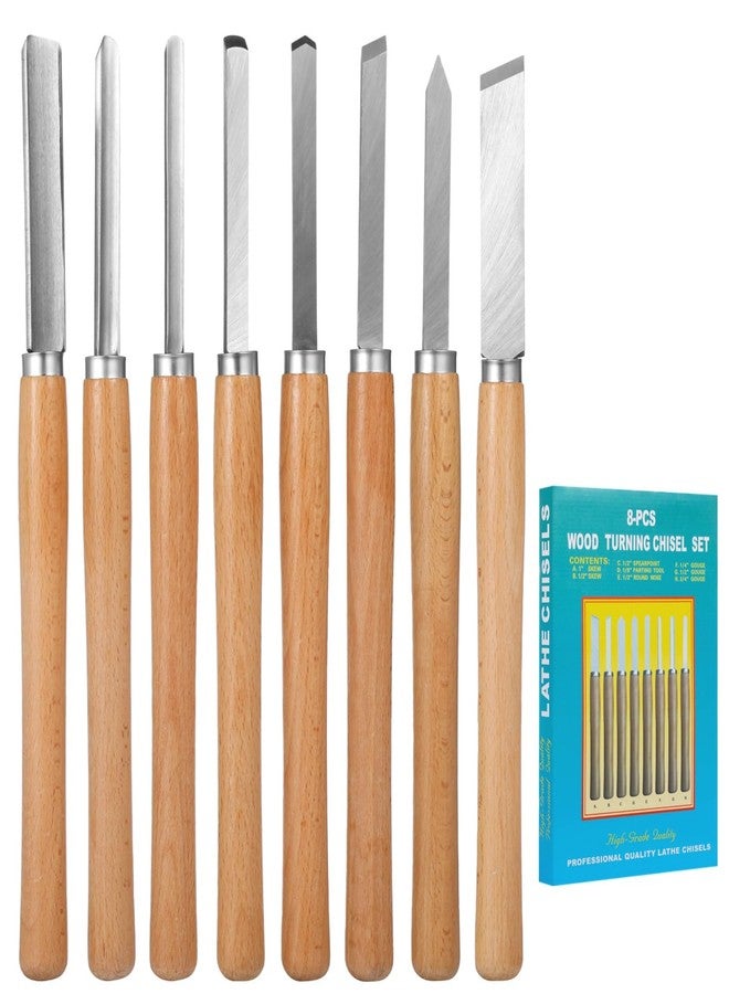 Homaisson 8 Pcs Wood Lathe Tools - Wood Turning Tools for Lathe with Steel Blades, Woodworking Tools for Beginners & Professionals - Image 2