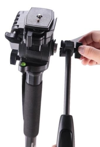 Powerpak Mono-X10 4.8ft Monopod Three Leg self Standing 360 Degree Rotatable with Head for Nikon Canon DSLR Panasonic Video Camera Upto 2.5kg, Black - Image 3