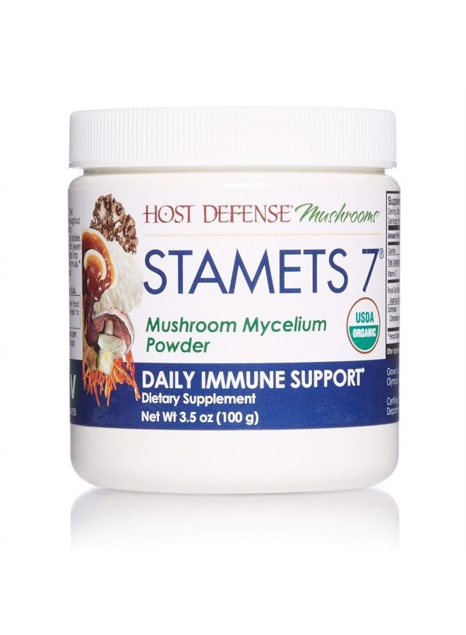 Host Defense , Stamets 7 Mushroom Powder, Daily Immune Support, Mushroom Supplement, 3.5 oz, Plain - Image 1