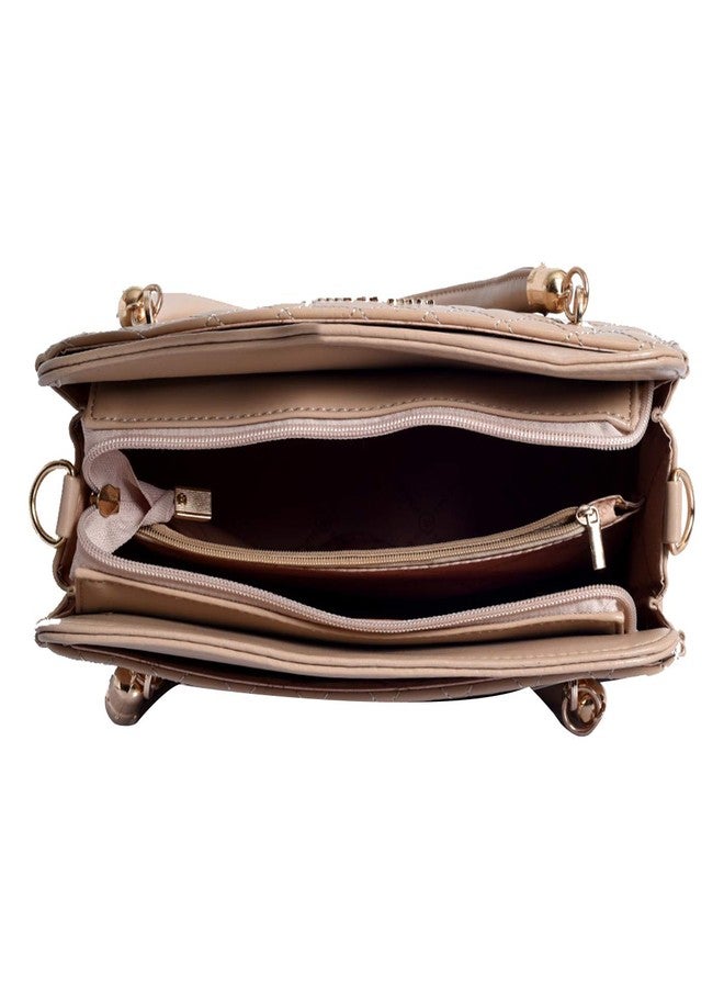 Lino Perros Avril Elle Beige Satchel Bag - Image 4