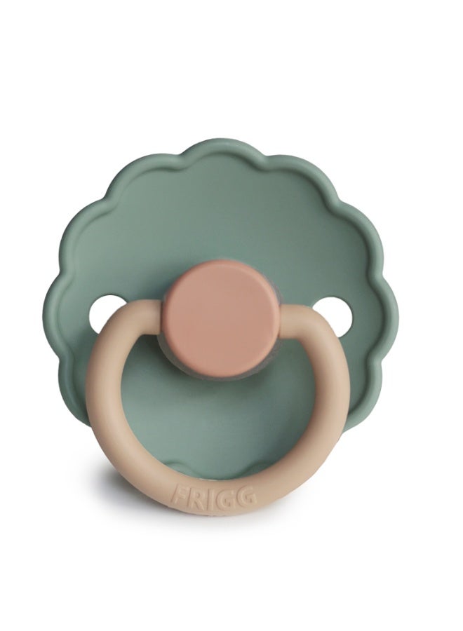 FRIGG Daisy Baby Pacifier | Natural Latex Baby Soother | 1 Pack | Willow | 6-18 Months | Size 2 | BPA-Free | Made in Denmark | Airflow Shield
