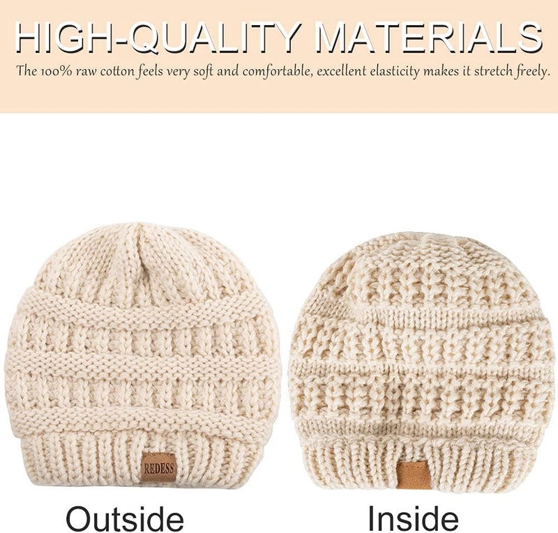 REDESS Baby Kids Winter Warm Hats, Infant Toddler Children Beanie Knit Cap Girls Boys - Image 3