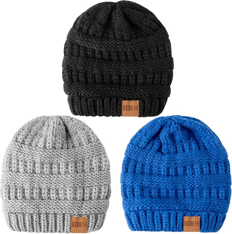 REDESS Baby Kids Winter Warm Hats, Infant Toddler Children Beanie Knit Cap Girls Boys - Image 2
