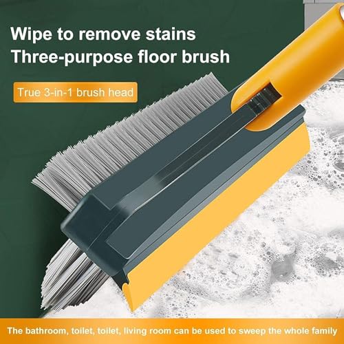 Wazdorf 3-in-1 Bathroom Cleaning Brush with Wiper - Long Handle 180° Rotate Toilet Brush, Tiles Cleaning, Floor Scrub for Kitchen and Bathroom Accessories - Image 5