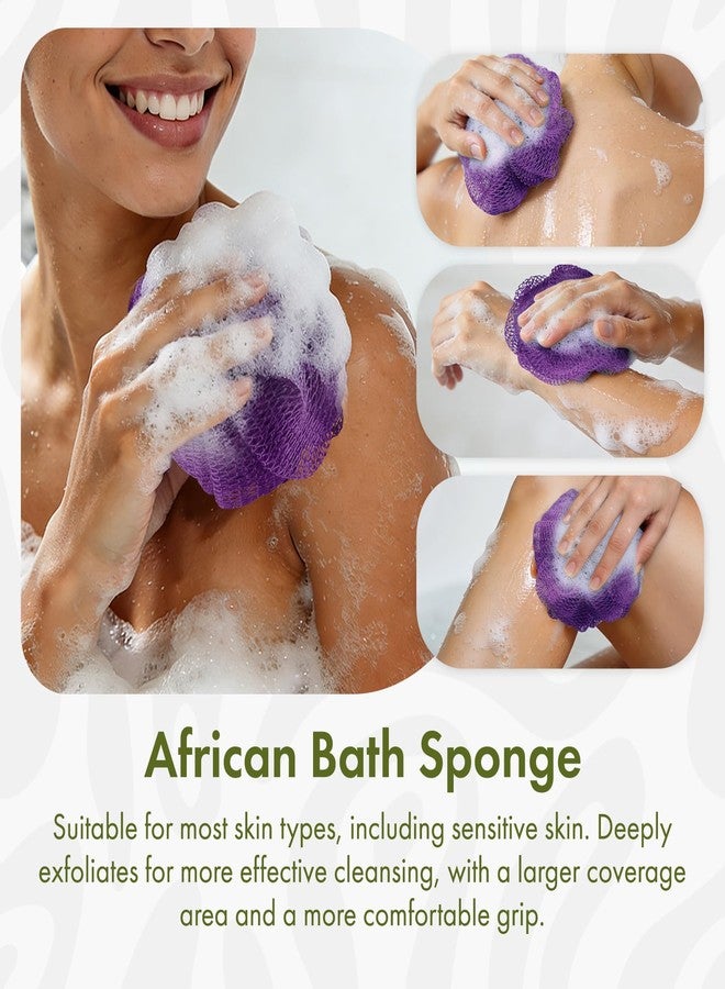 Bathway Loofah Bath Sponge,2 Pack African Net Sponge Authentic,Exfoliating Shower Loofah Body Scrubber for Men and Women,Mesh Shower Pouf Balls for Body Wash - Image 5