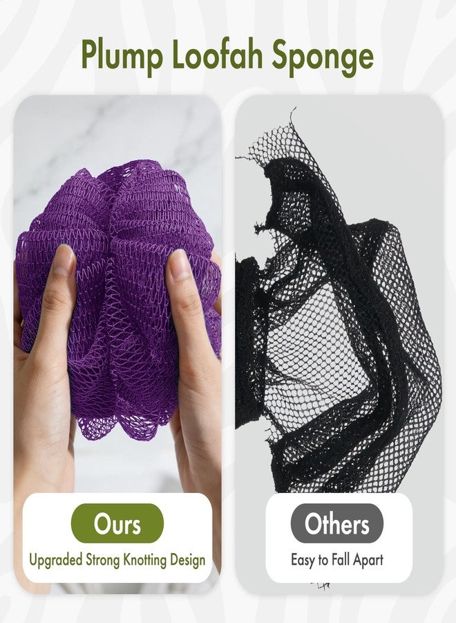 Bathway Loofah Bath Sponge,2 Pack African Net Sponge Authentic,Exfoliating Shower Loofah Body Scrubber for Men and Women,Mesh Shower Pouf Balls for Body Wash - Image 4