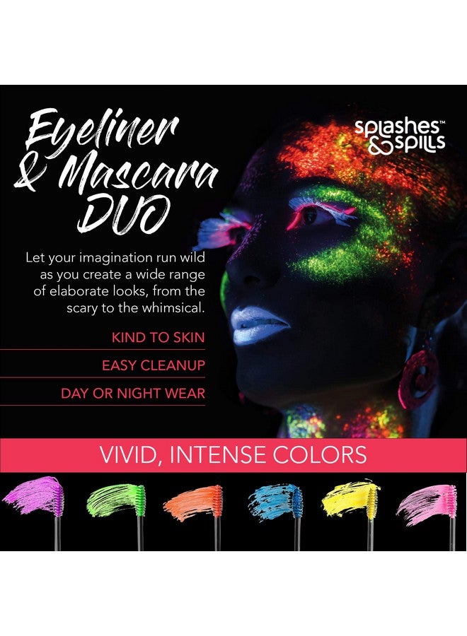 Splashes & Spills Uv Blacklight Glow Eyeliner And Mascara Duo 6 Color Variety Pack 6Ml Day Or Night Stage Clubbing Or Costume Makeup By Splashes & Spills - Image 3