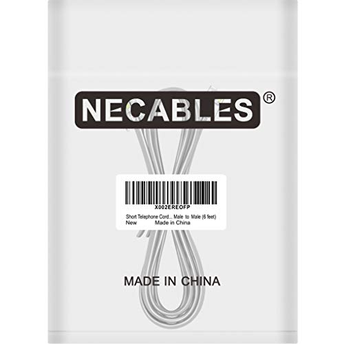 NECABLES Phone Cord 6ft Telephone Cord Phone Cable RJ11 6P4C Male to Male for Landline and Fax - 6 Feet - Image 4