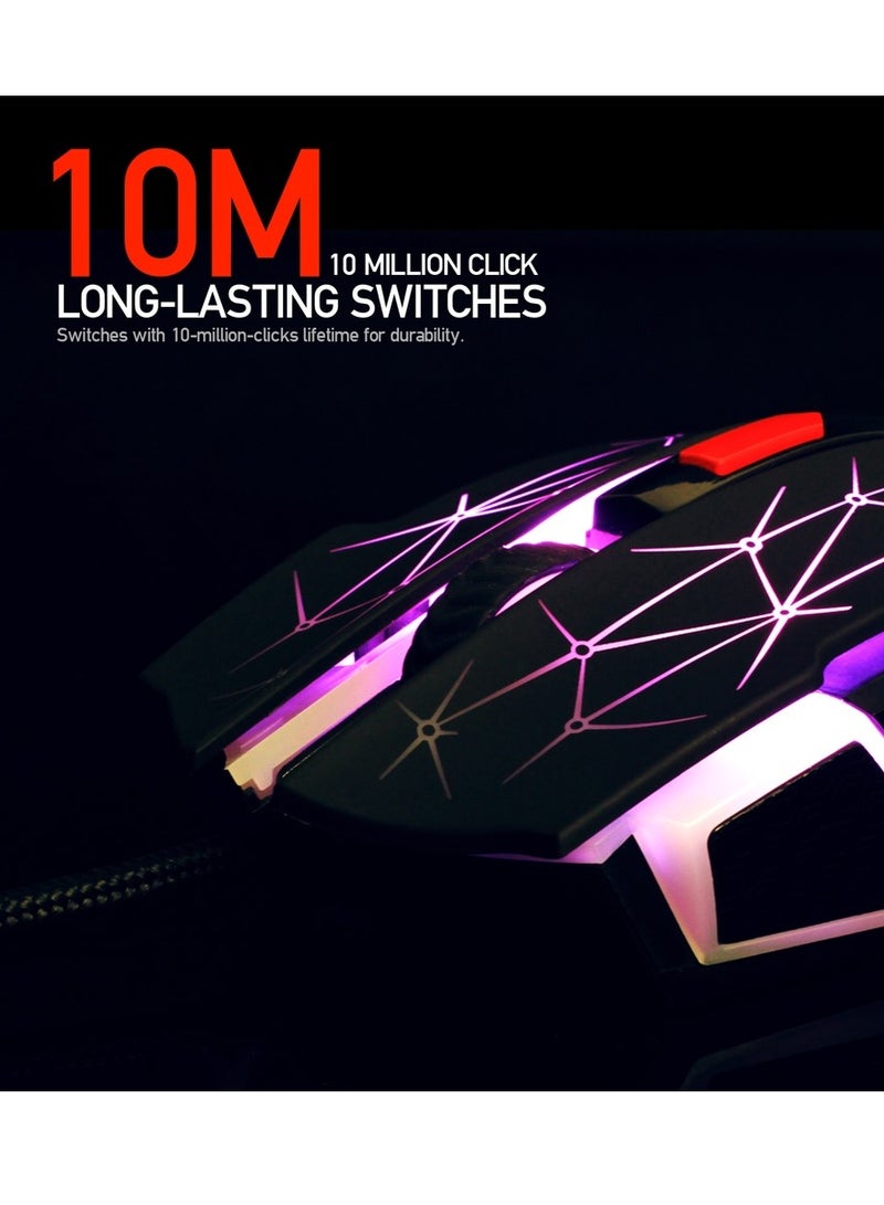 FANTECH BLAST X7 RGB Gaming Mouse - 16.8 Million Colors - 4800 DPI Optical Sensor - 6 Programmable Buttons - RGB Backlight - Black Color.  - Image 5