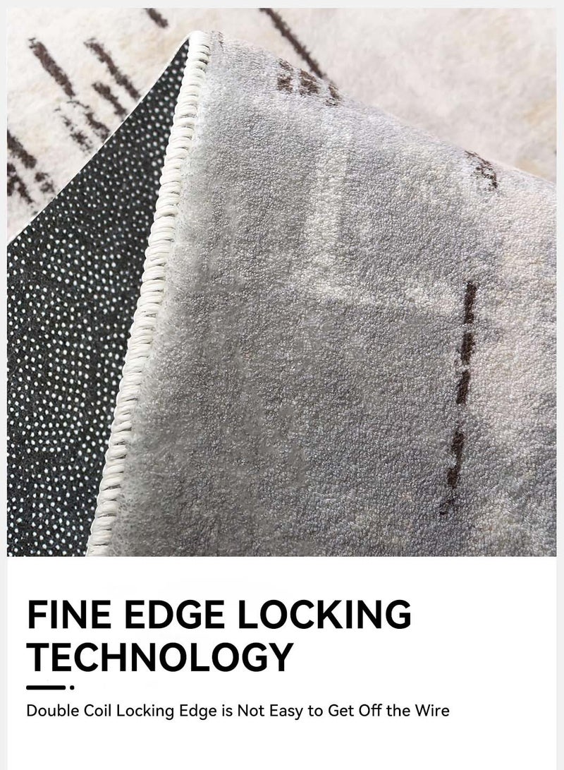 LEOKOR Area Rug with Non-Slip Backing, Washed Large Luxury Carpet for Home Decor, Dirt-Resistant and Water-Absorbent Floor Mat, Soft Short Pile Rugs for Living Room Bedroom Dining Room 140*200CM - Image 5