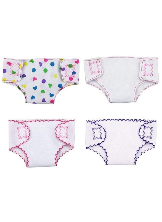 DC-BEAUTIFUL 4 Pack Baby Diapers Doll Underwear For 14 18 Inch Baby Dolls Suitable For Infant Dolls Baby Girls  - Image 1