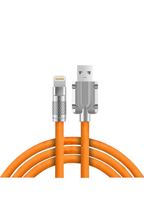 120W Fast Charging USB A to Lightning Cable for iPhone 1 Meters Orange