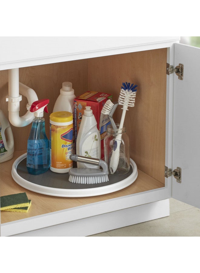 Copco 255-0186 Non-Skid Pantry Cabinet Lazy Susan Turntable, 18-Inch, White/Gray - 2555-0186 - Image 4