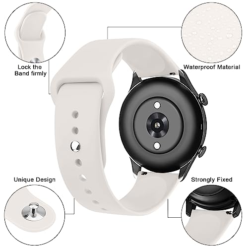 Vanjua Band for Amazfit GTR 4 / GTR 3 Pro / GTR 3 / GTR 2e / GTR 2 / GTR 47mm Smart Watch, 22mm Quick Release Soft Silicone Replacement Wristband Sport Strap Compatible with Amazfit GTR 4 Bands Men Women (Starlight) - Image 2